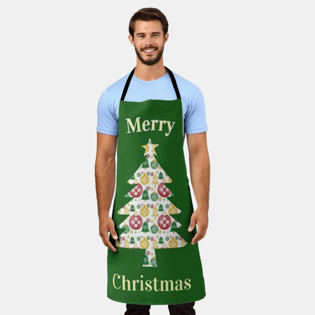 Delantal Nuevo México Ornamentos de Navidad Zia Azul Verde  (Gastado)