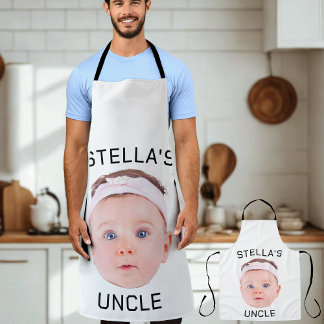 Delantal Nuevo regalo de tío, regalo de foto de cara al beb