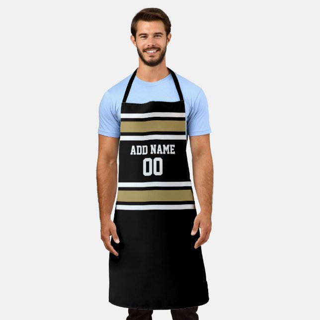 Delantal Número de nombre personalizado de Jersey Gold and  (Gastado)