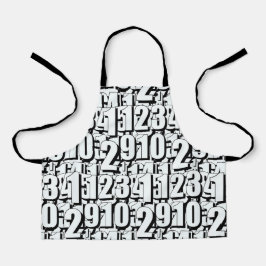 Delantal Números Niños blancos negros