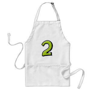 Delantal Números tontos 2 verde Apron