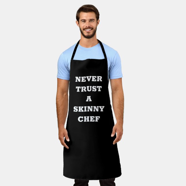 Delantal Nunca confíes en el flaco chef - Cita de cocina (Gastado)