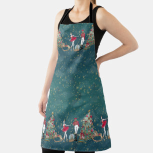 Delantal Nutcracker Suite Ballerina Toy Soldier Tree Apron