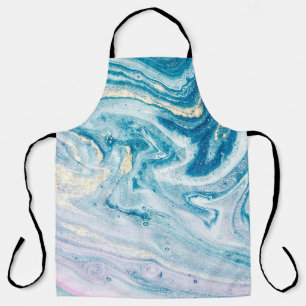 Delantal Ocean Art: Marble Agate Swirls.