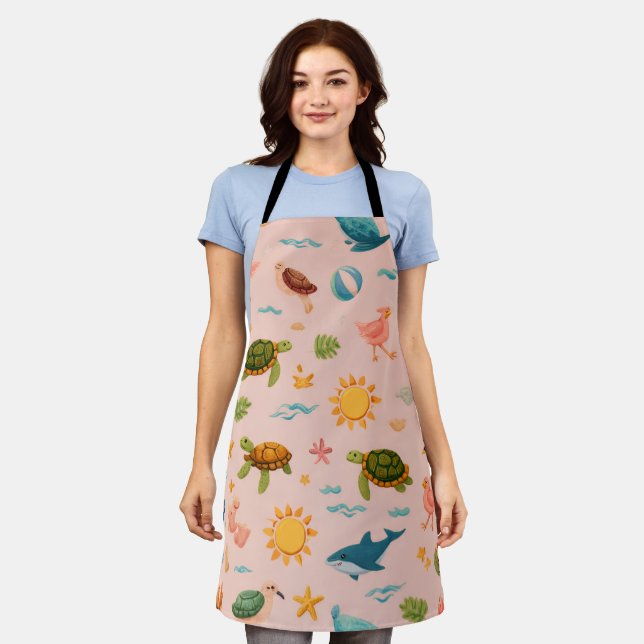 Delantal Ocean Blue Paradise All-Over Print Apron Gift (Gastado)