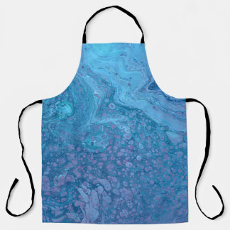 Delantal Ocean Breeze 3 Soft Blue Purple Abstract Apron