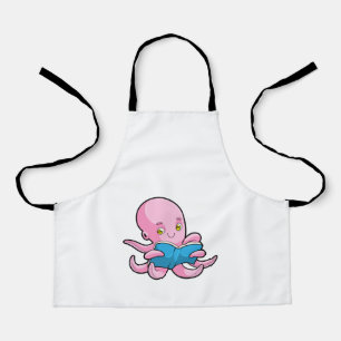 Delantal Octopus al leer un libro