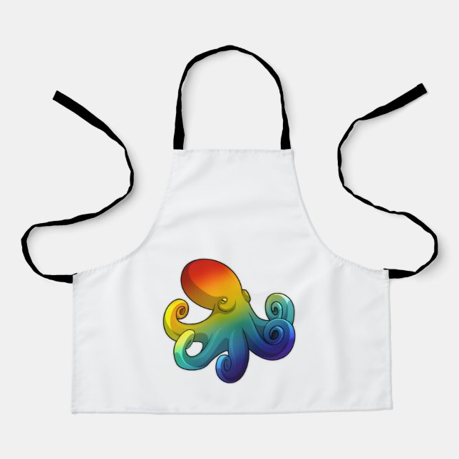 Delantal Octopus con arcoiris (Anverso)