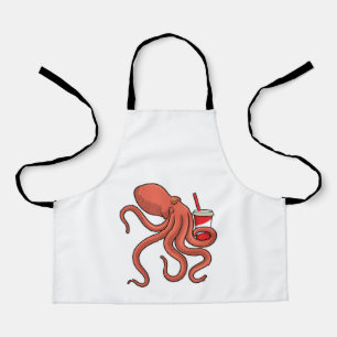 Delantal Octopus con bebida