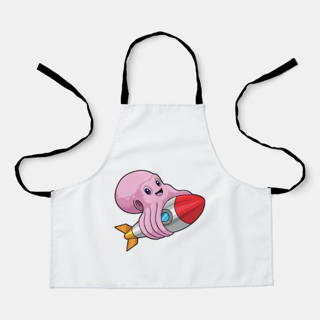 Delantal Octopus con cohete (Anverso)