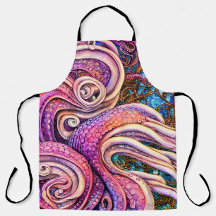 Delantal Octopus de Tentacles de color rosa