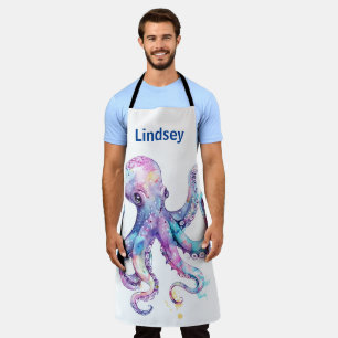 Delantal Octopus Nautical Marine Ocean Rosa