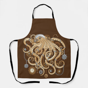 Delantal Octopus Steampunk Surreal Retro Style Machine