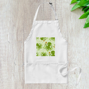 Delantal Octopuses verdes con flores