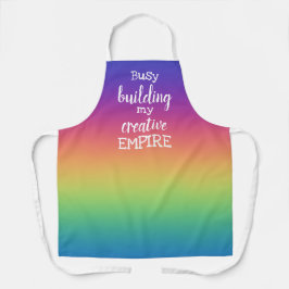 Delantal Ocupado construyendo mi creativo Apron arcoiris EM