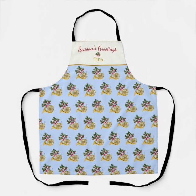 Delantal Ode al Apron Azul del Cuerno Francés Nutcracker (Anverso)