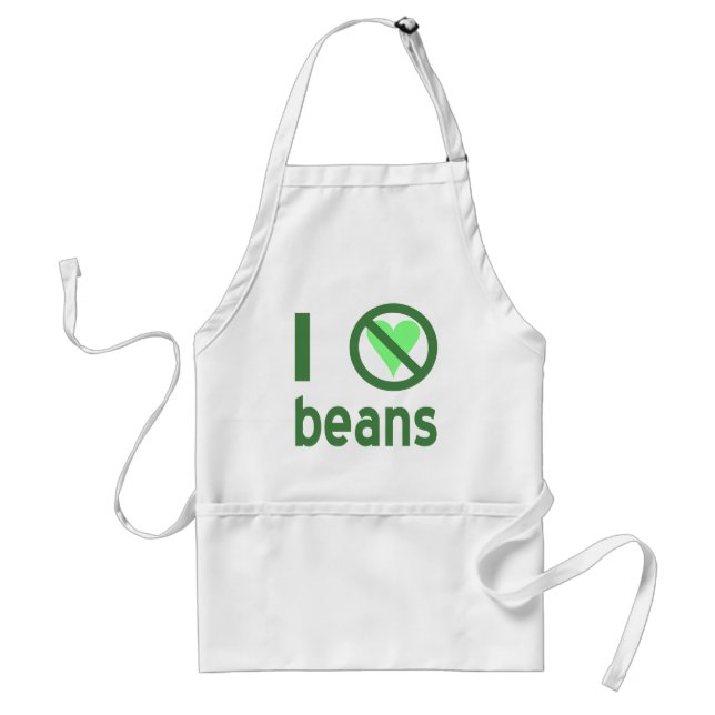 Delantal Odio los frijoles Texto Verde (Frente)