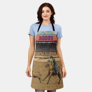 Delantal Oeste Rodeo Cowboy Cowgirl Calf Roping Apron