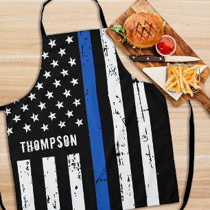 Delantal Oficial de Policía Personalizado BBQ Thin Blue Li