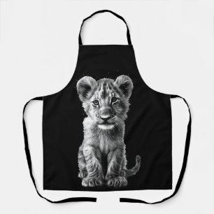 Delantal Oh Baby Gray Big Cat Cubo Negro