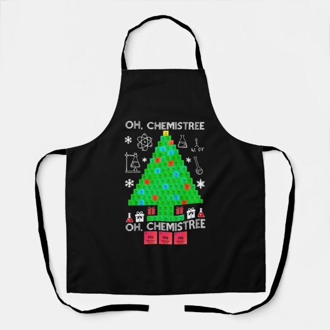 Delantal Oh Químist Chemist Tree Funny Science Navidades (Anverso)