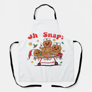 Delantal Oh Snap Gingerbread Enfermera Escolar Navidad Clás