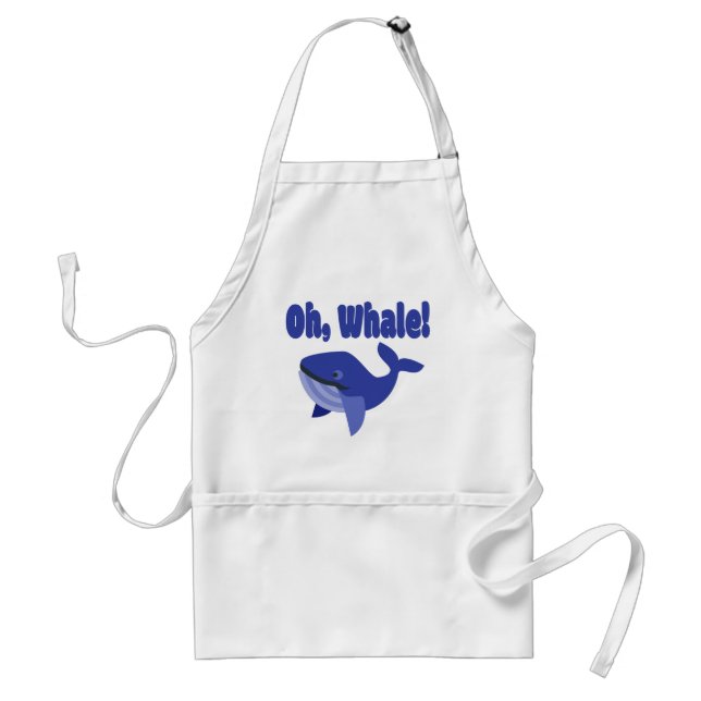 Delantal Oh, Whale Pun Funny (Frente)