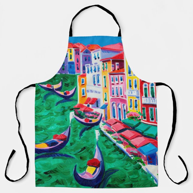 Delantal  oil painting of beautiful Venice, Italy on canvas (Anverso)