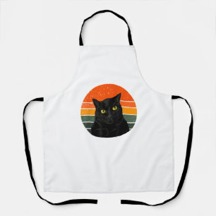 Delantal Ojos amarillos de gato negro vintage