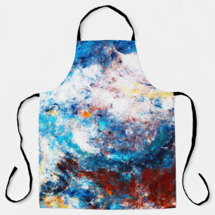 Delantal Ola azul del mar. Frascos artísticos de pinturas b