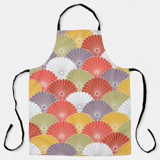 Delantal Ola floral japonesa: Vintage colorido
