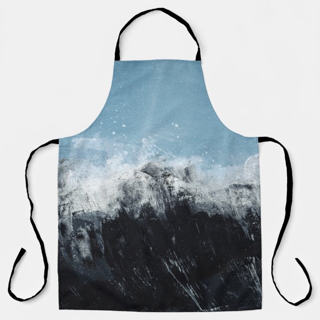 Delantal Ola marina: diseño pintado a mano (Anverso)