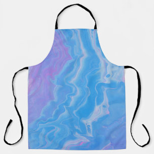 DELANTAL OLAS DE ABSTRACTO AZUL Y PASTEL