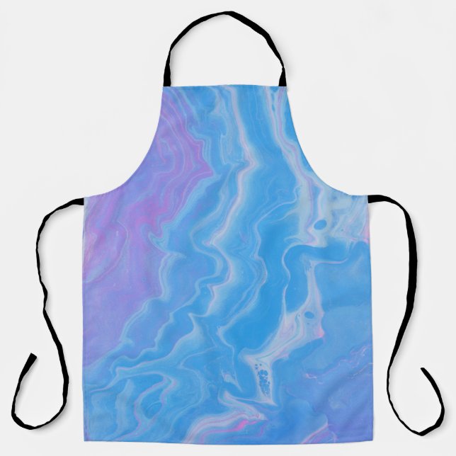 DELANTAL OLAS DE ABSTRACTO AZUL Y PASTEL (Anverso)