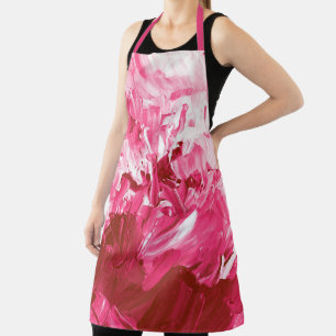 Delantal Olas de pintura rosada abstracta