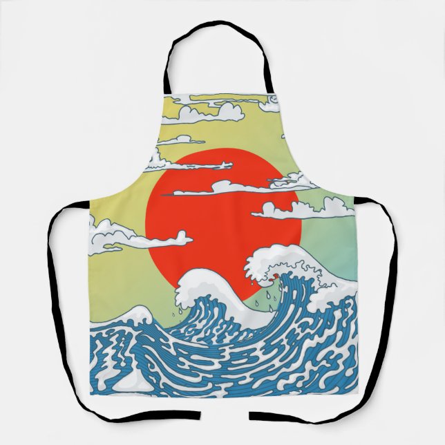 Delantal Olas Japonesas (Anverso)