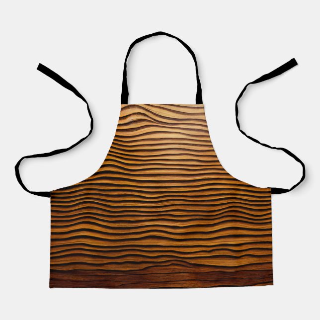 Delantal Olas leñosas de maravilla - Elegante grano de made (Anverso)