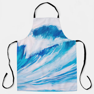 Delantal Olas oceánicas: Belleza de color azul marino.