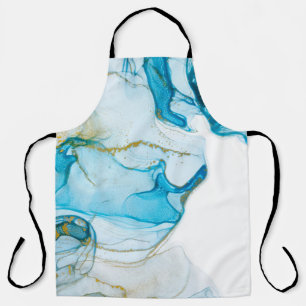 Delantal Olas oceánicas doradas. Imagen abstracta rica y br