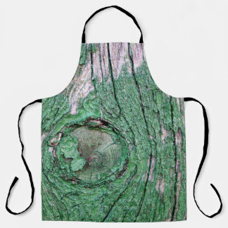 Delantal Old Weathered Painted Green Wood Background Textur