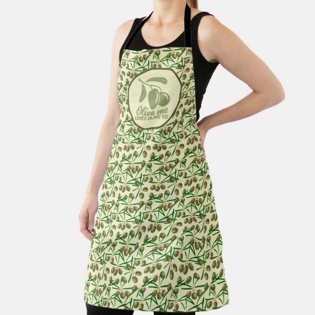 Delantal Olive Me Ama Olive You Funny Pattern Chef (in situ)