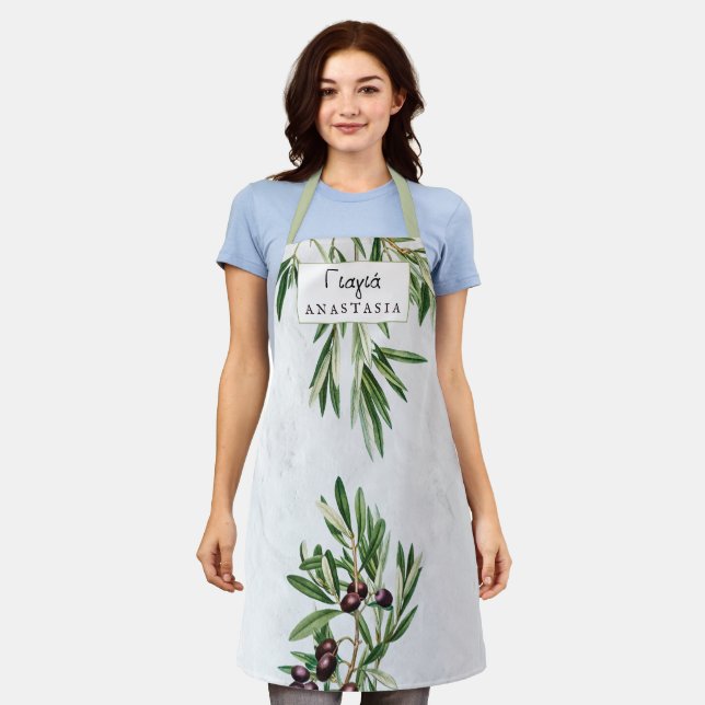 Delantal Olive sale de la isla griega Yiayia abuela (Gastado)