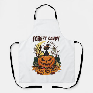 Delantal Olvidar Caramelo Solo Dame Gato Halloween Calabaza