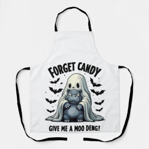 Delantal Olvídate de Candy Dame Moo Deng Fantasma Halloween