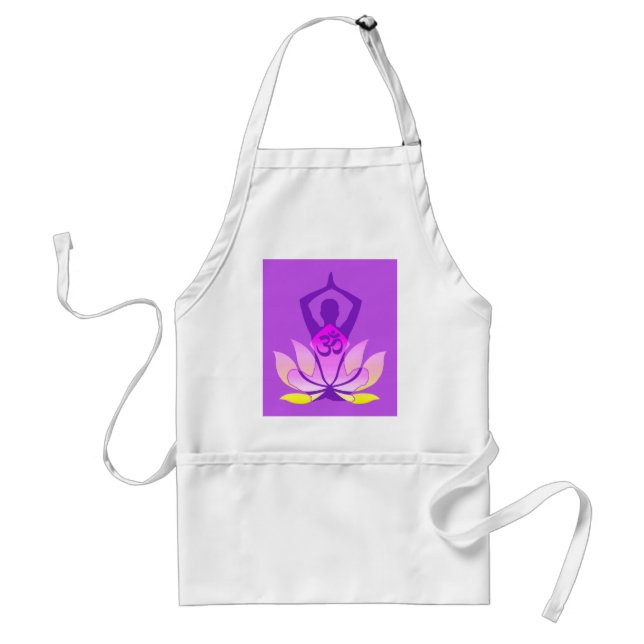 Delantal OM Namaste Espíritu Lotus Flor Yoga Pose Pastel (Frente)