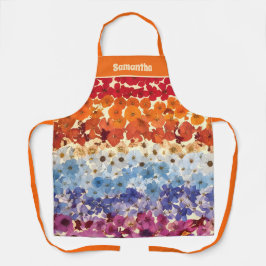 Delantal Ombre de flores prepulsadas de color vintage perso