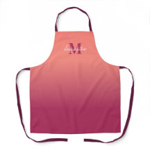 Ombre Rosa Cutáneo Con Nombre Monograma Apron