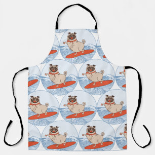 Delantal Onda montando perro de cerdo feliz en la banda de 