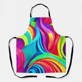 Delantal Ondas abstractas vibrantes en color dinámico
