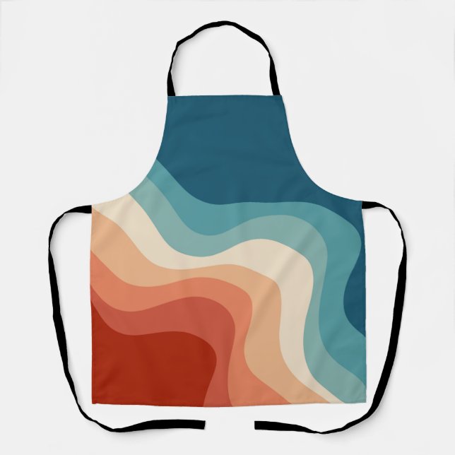 Delantal Ondas de estilo retro (Anverso)